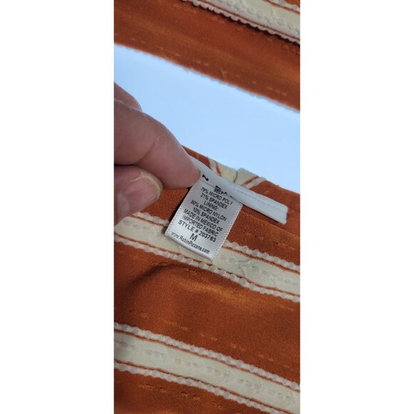 Robin Piccone Swim Sz M Bikini Swimsuit Triangle Top and Bottom Orange And White - Picture 2 of 9